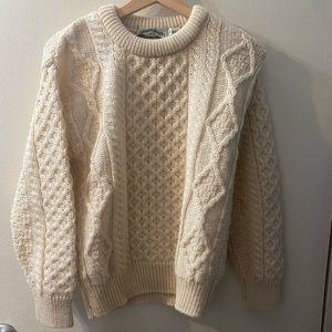 100% wool Irish fisherman’s sweater